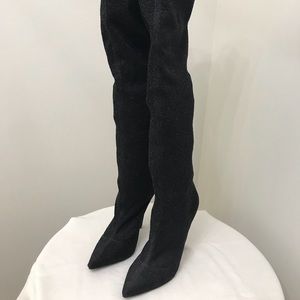 Black Thigh High Boots with a shimmer :)